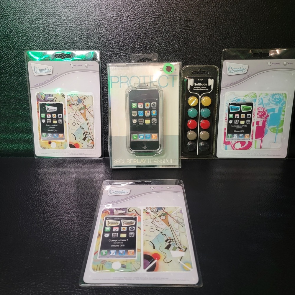 APPLE IPHONE 1ST GENERATION 8GB AT&T Silver  Accessories Only Cases And Ear Cove